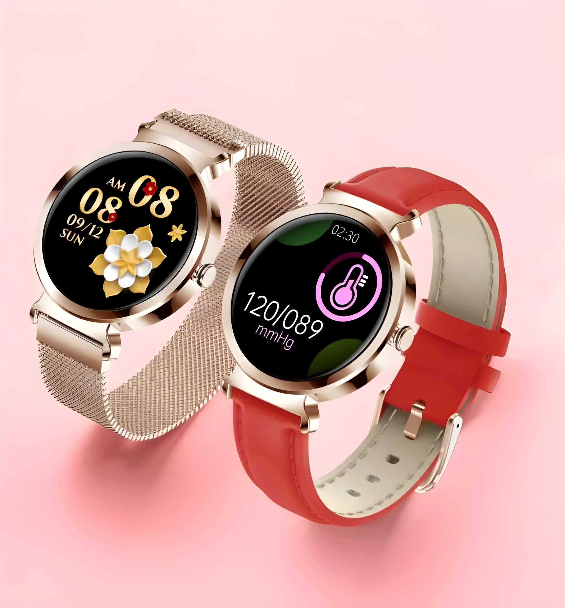 Zinc alloy smart bracelet watch with 1.28 inch colour display in metallic finish
