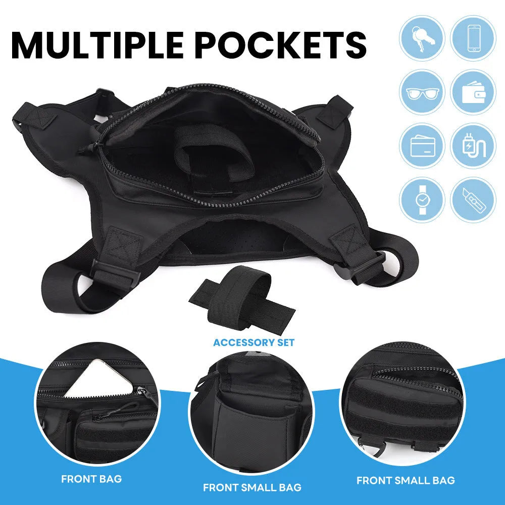 Outdoor cycling chest bag with breathable vest design in Oxford cloth