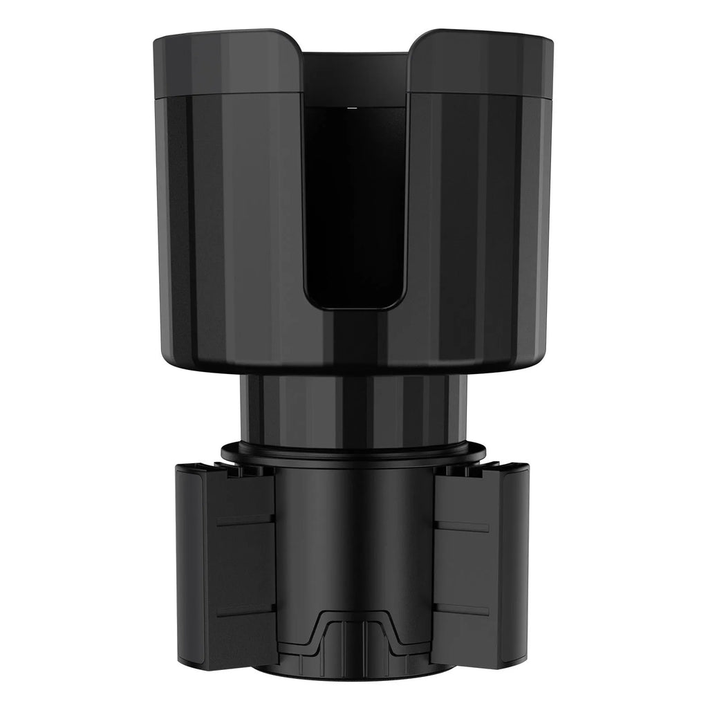Matte black adjustable car cup holder expander for large bottles and cups