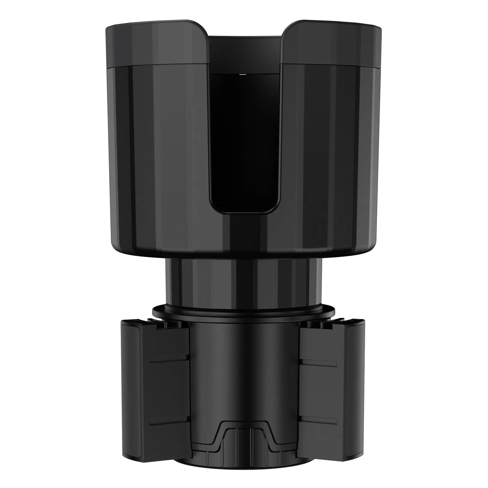 Matte black adjustable car cup holder expander for large bottles and cups