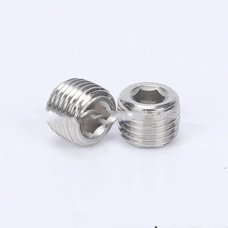 Stainless steel hexagonal bulkhead pipe plug with 3/8 inch threads