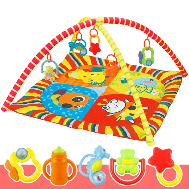 Velvet baby gymnastic blanket with animal patterns for teenage developmental play