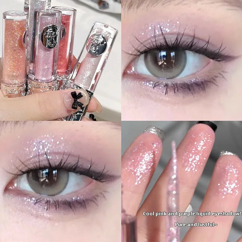 Liquid eye shadow cosmetics bottle in one of five colours for girls and students