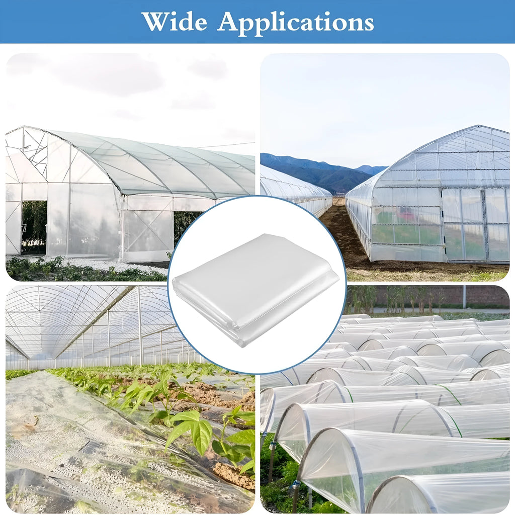 Plastic greenhouse film roll for vegetable shed covering, 4x8 metres, available in 8 silk and 15 silk thickness options