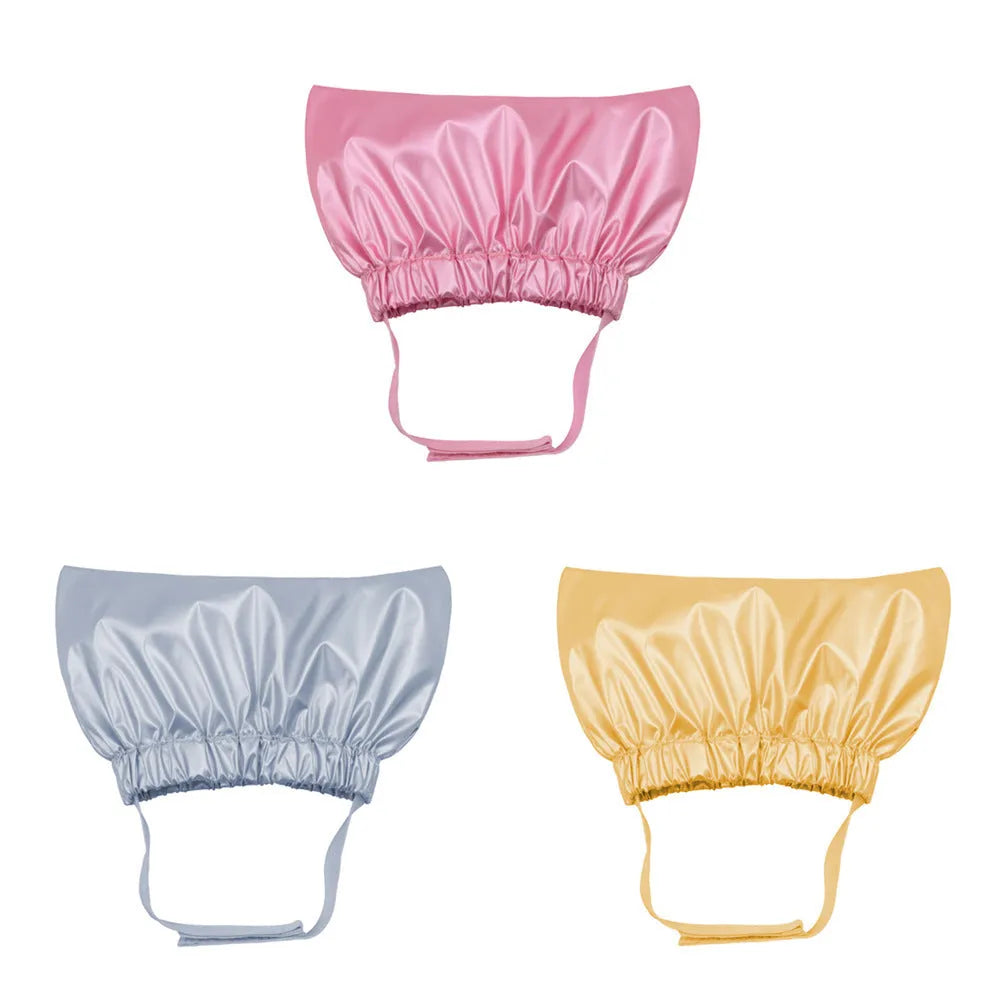Adjustable waterproof shower cap for cats and dogs in non-woven fabric with ear protection