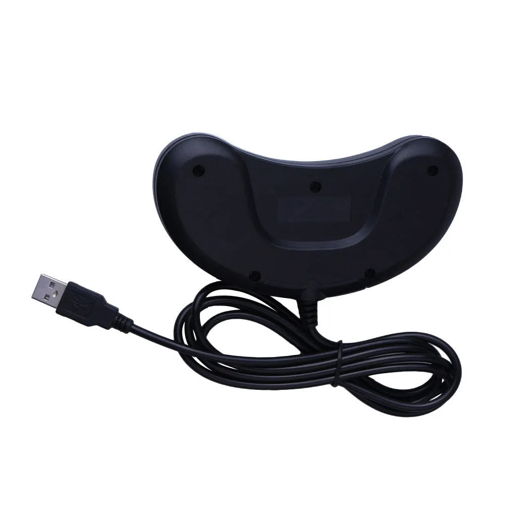 Black Sega USB computer game controller with 1.8 metre cable showing ergonomic design