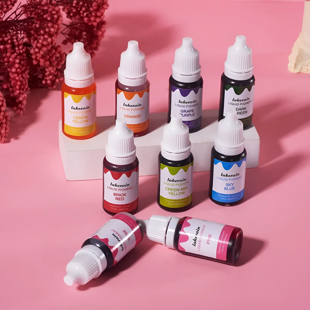 24 bottle food pigment set with lemon yellow base for cream cake and handmade soap applications
