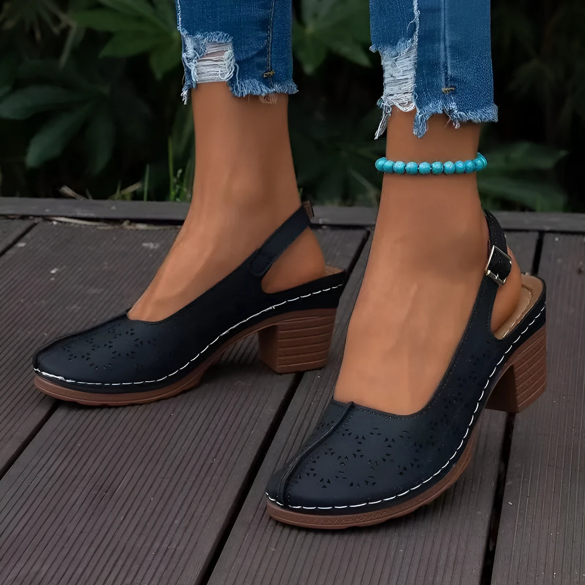 Women's closed toe wedge sandals in multiple colours with round toe design