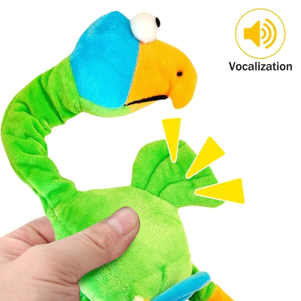 Black, green, and orange TPR dog chew toy shaped with a screaming chicken sound feature.