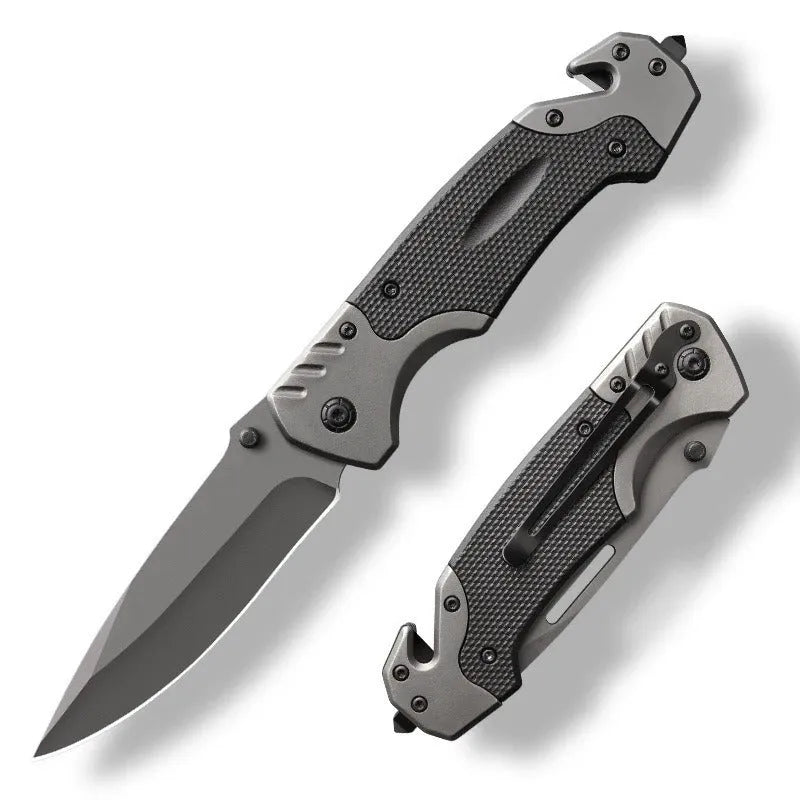 Alloy folding knife with choice of plain or textured handle measuring 225-226mm length