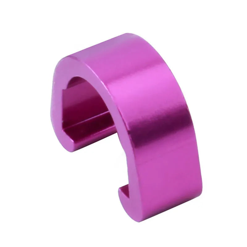 Ten small coloured aluminium C-shaped buckles for paracord and jewellery.