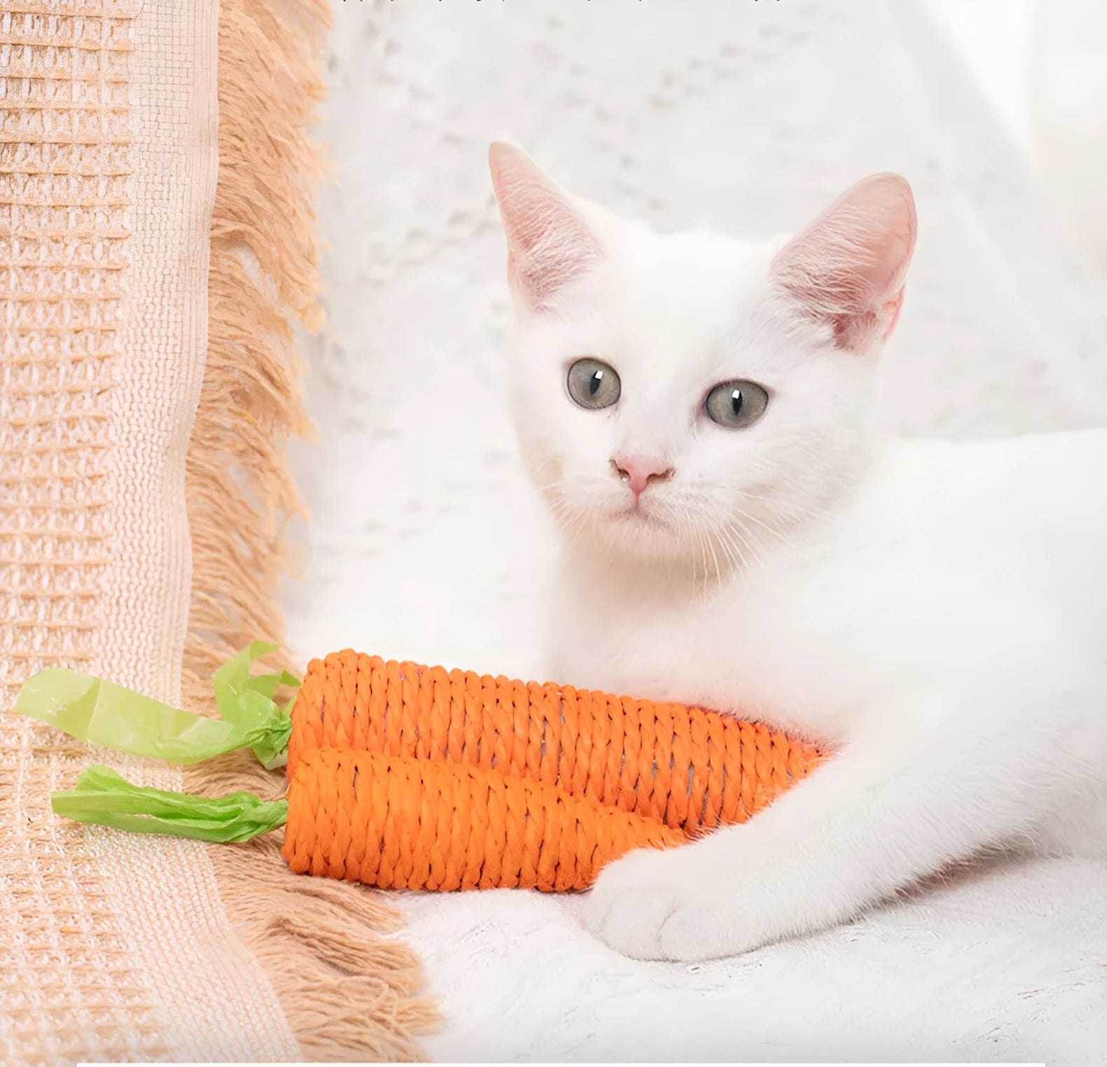 Interactive cat toys bundle with carrot bites paper toys, ringing stones, cat sticks and tooth grinding sticks in two size options