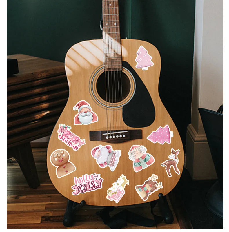 50 Christmas waterproof stickers for cars, phones, computers, guitars and notebooks