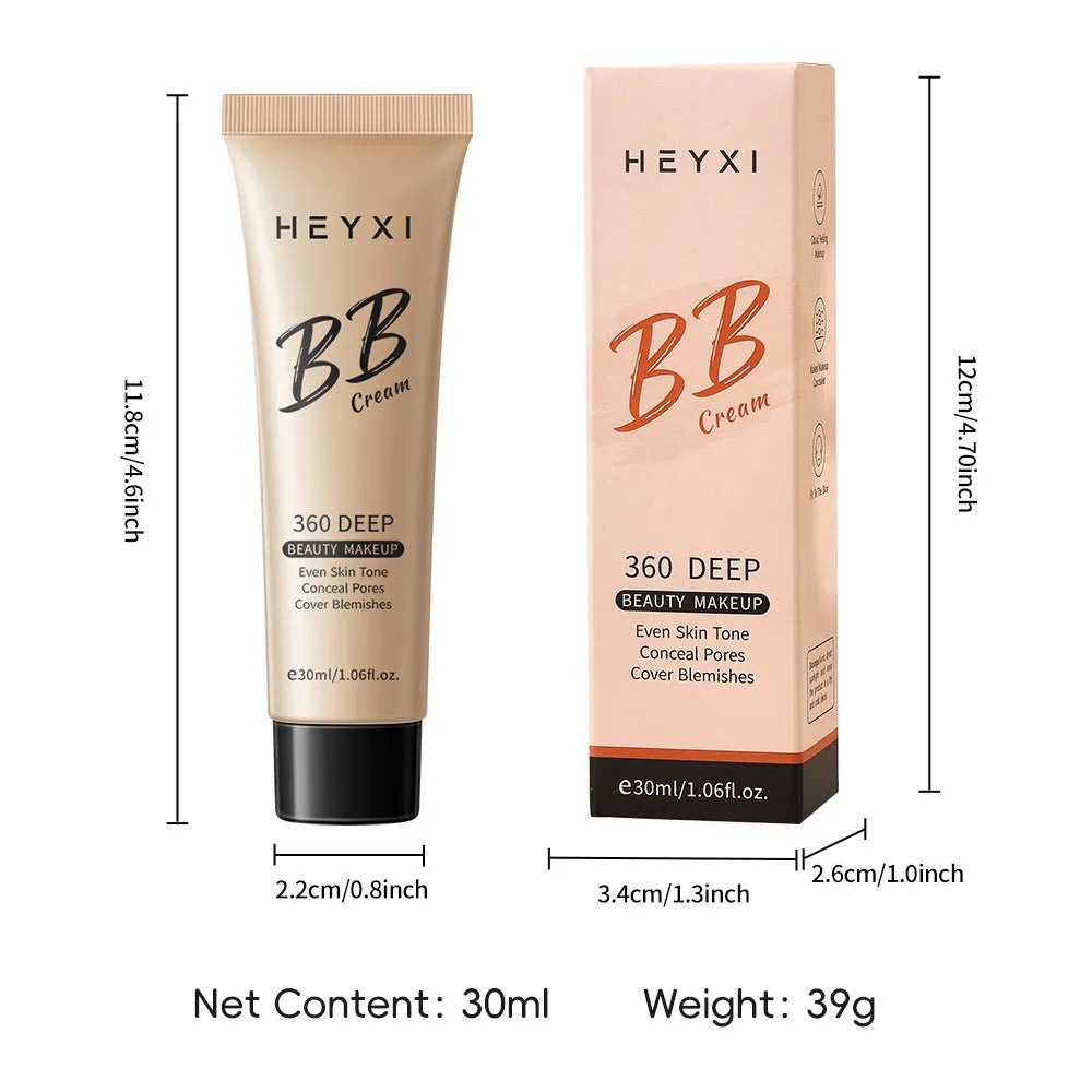 Waterproof sweat-proof BB cream in four shades with skincare properties