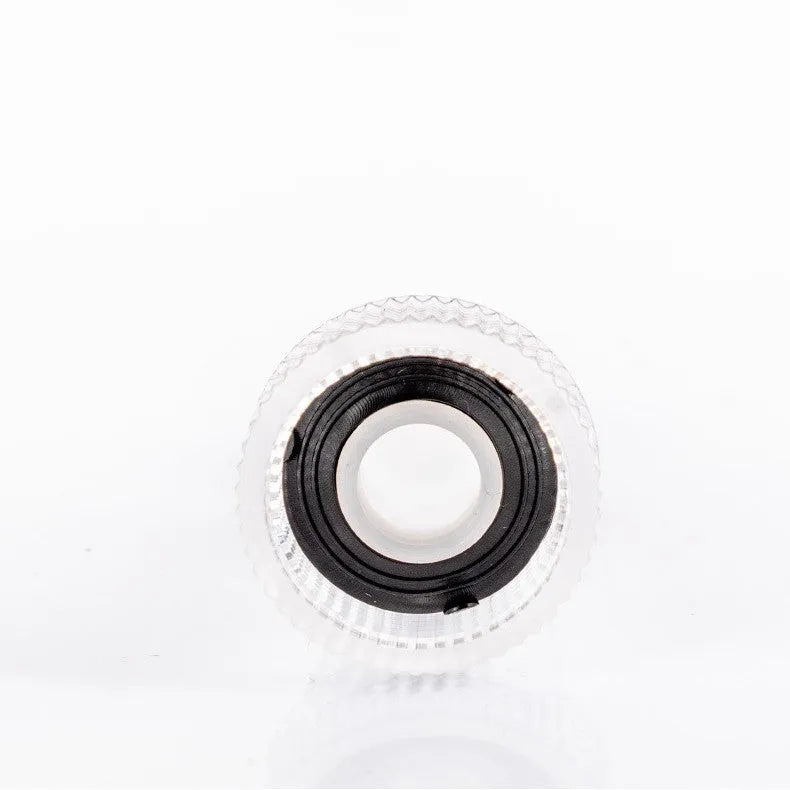 Transparent plastic inlet joint and filter screen for Karcher pressure washer, 3cm diameter.
