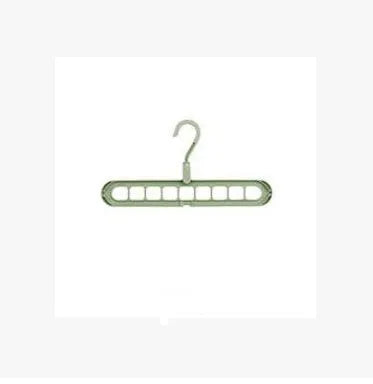Plastic clothes hanger with storage hook and rotating handle in available colours