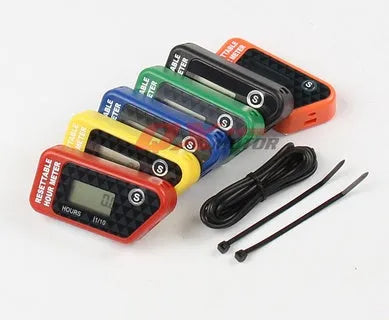 Black waterproof LCD maintenance timer for ATV motorcycle boat mower generator servicing