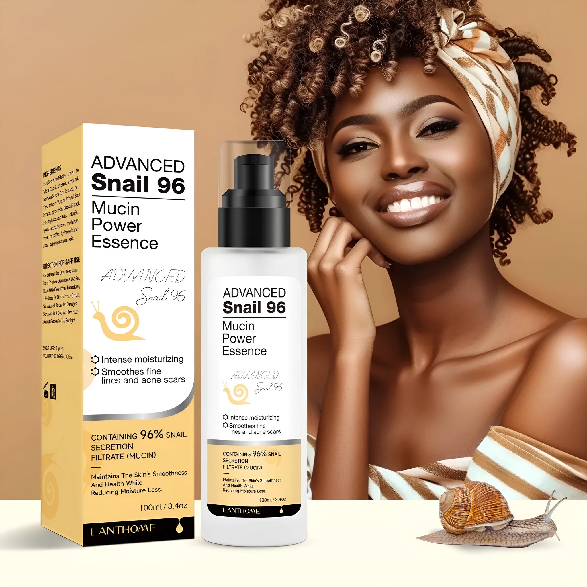 100ml bottle of Snail Snail Serum moisturising facial essence for universal skin types