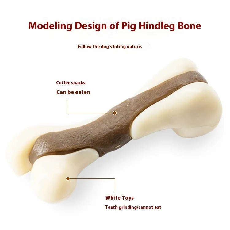 Cowhide nylon dog chew toy, a bone grinding rod for aggressive chewers.