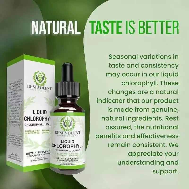 60 ml bottle of mint chlorophyll drops with a dropper for adult dietary supplement use