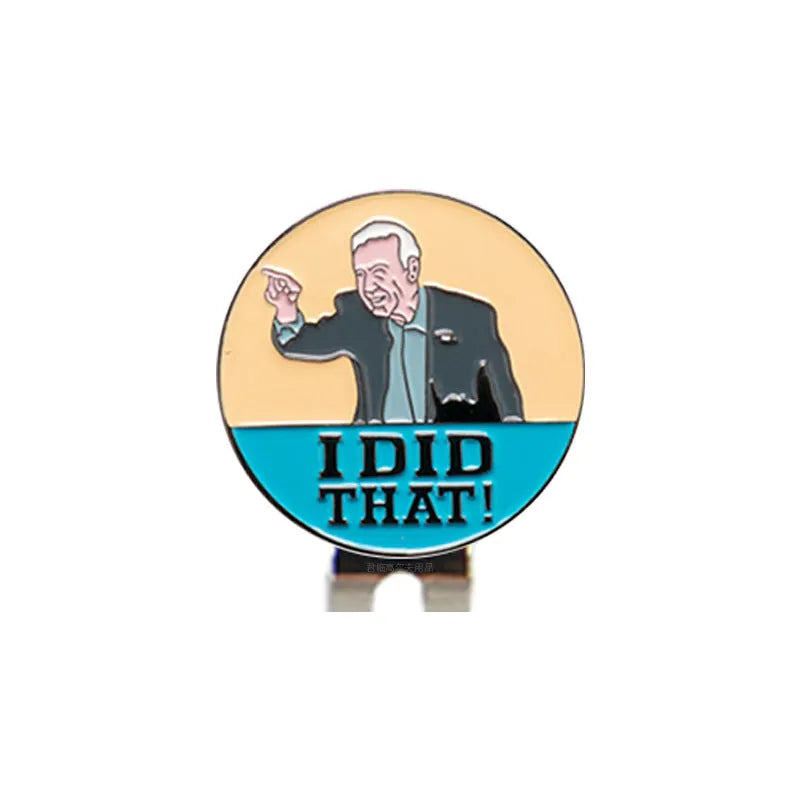 Zinc alloy hat clip showing Dragon Year, ace lick ball, IDID, and black hair blowing machine personalised pattern options.