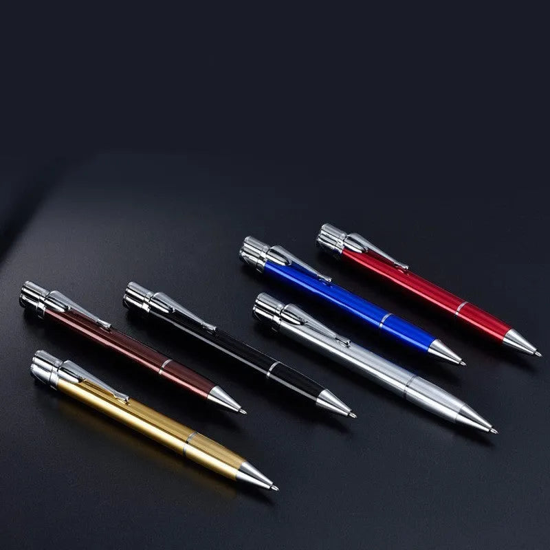 Windproof metal pen jet lighter with refillable butane system and portable slim design