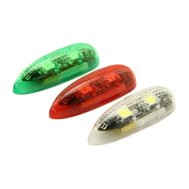 V3 wireless charging waterproof navigation light for model cars and ships, shown in green and red.