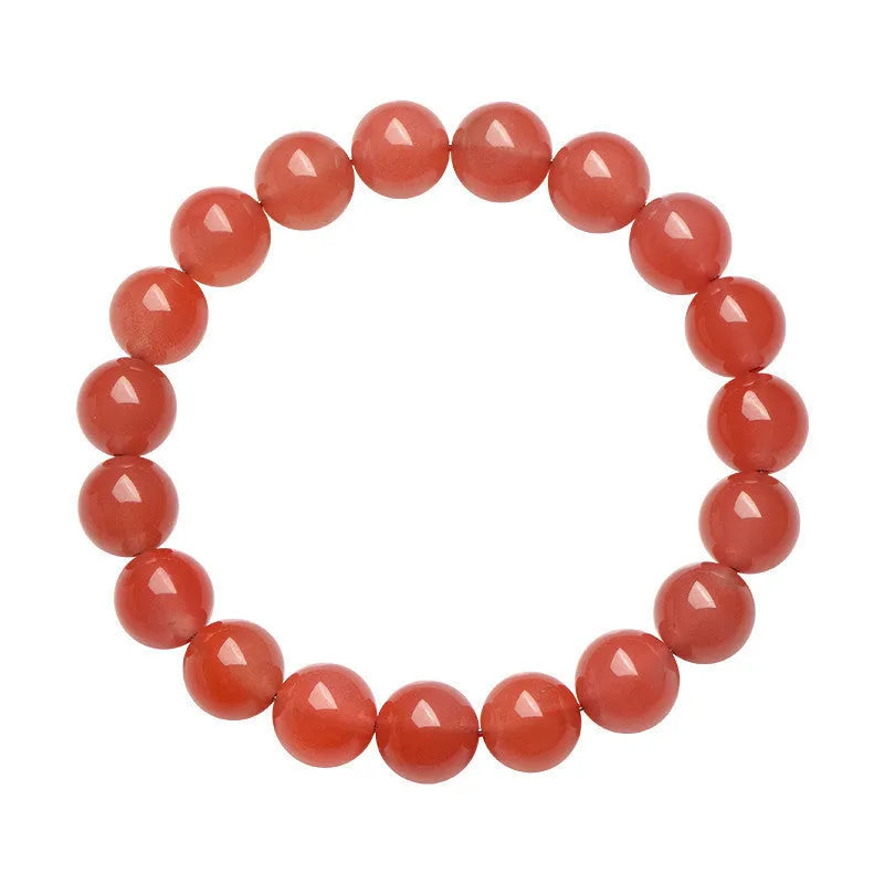 South red cherry red agate beaded bracelet showing scattered beads design in natural stone