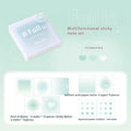 70mm square gradient parchment inner multifunctional notepad in blush, green, purple, or blue with sticky notes, notepaper, and stickers