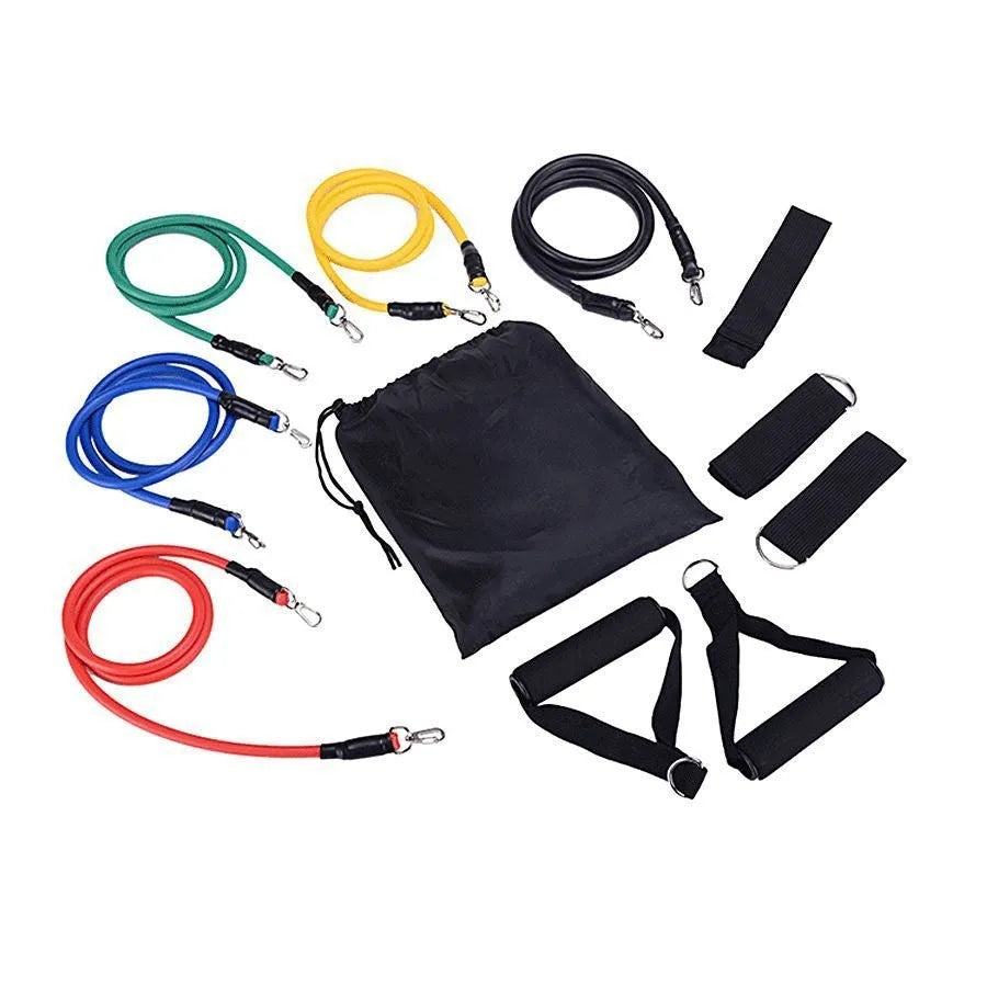 Multi-functional door sports 11-piece set with pulling rope for indoor strength training