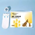 White disposable waterproof shoe covers for dogs in S and M sizes
