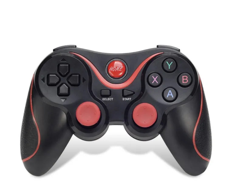 Black and white X3 Bluetooth wireless game controller for Android mobile phones with charging cable.