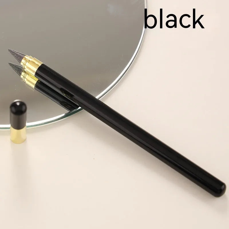 Clear acrylic eternal mechanical pencil with alloy writing tip and assorted coloured lead refills.