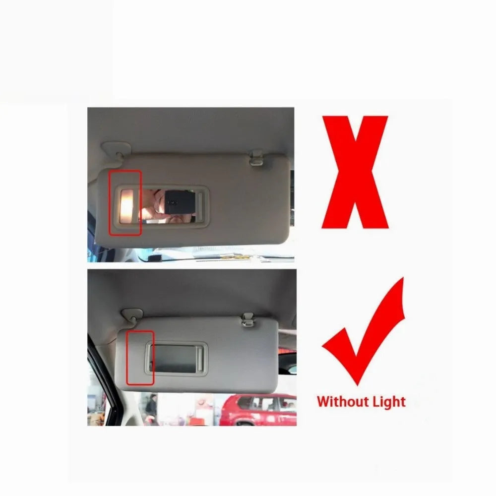 Beige sun visor with cosmetic mirror for 2005-2012 Nissan Lida vehicles