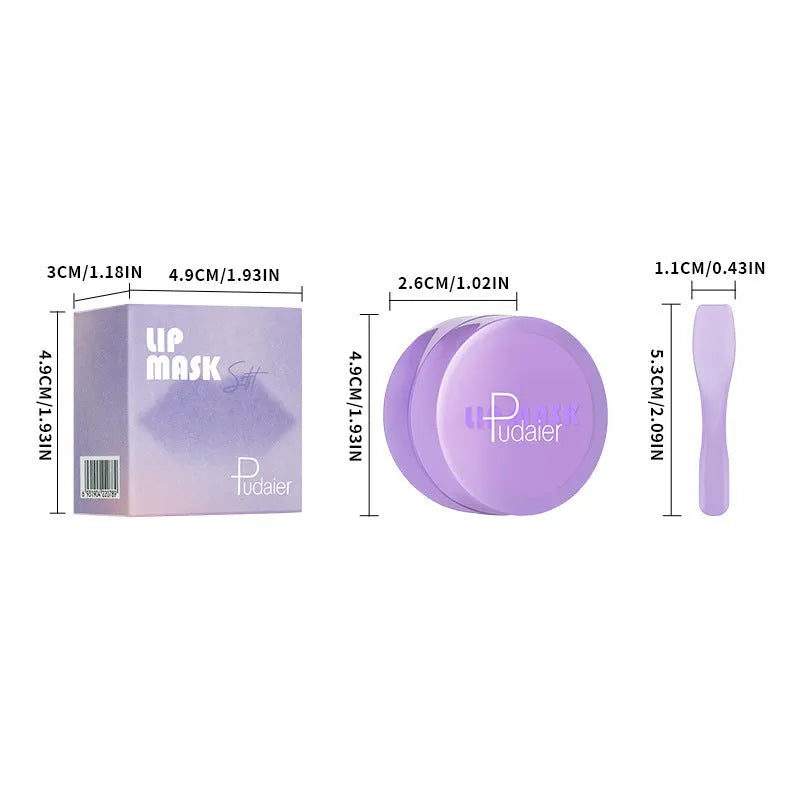 10ml tube of exfoliating lip balm with applicator scraper for moisturising and softening lip lines.