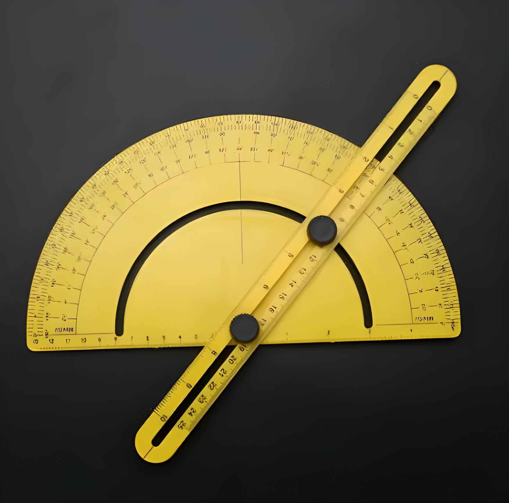 ABS plastic carpentry ruler with 180-degree measuring arm for woodworking and floor tile angle measurement