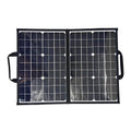 Black 40W portable folding solar panel bag for outdoor charging.
