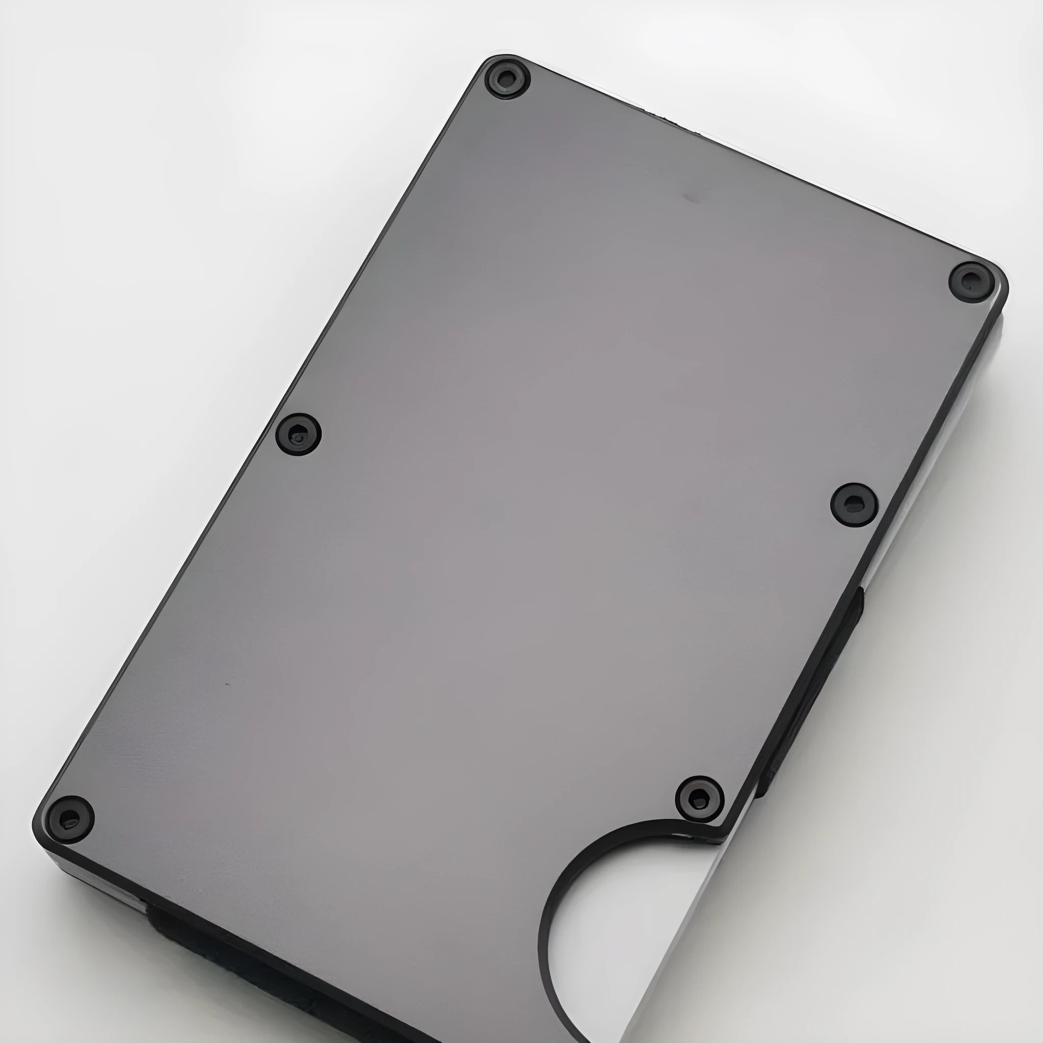 Carbon fibre RFID-blocking wallet with seven card slots in aluminium alloy grey colour