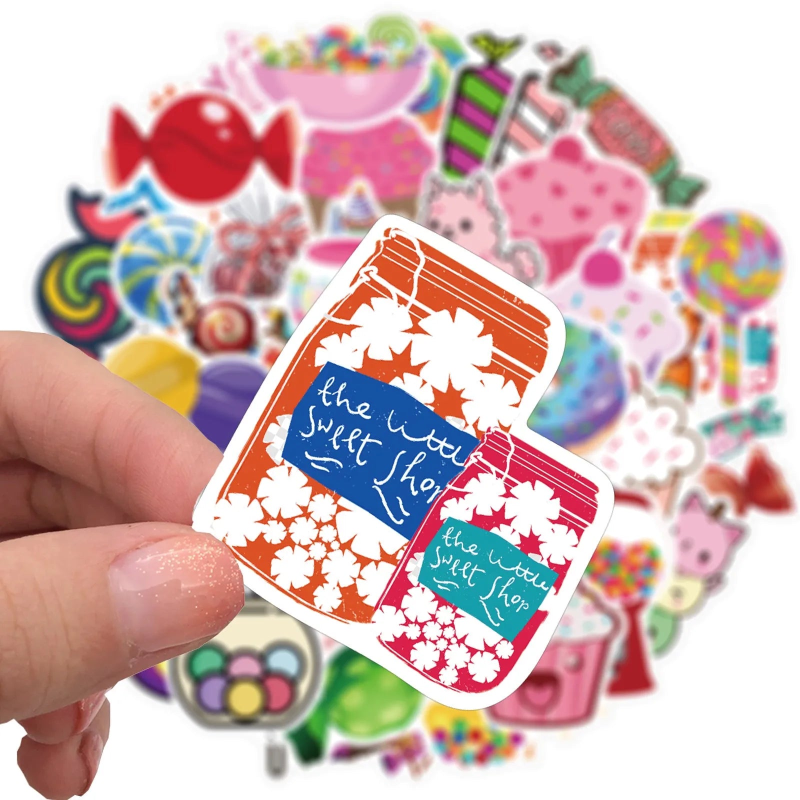 Candy series colourful graffiti and cartoon stickers pack of 50 sheets for DIY decoration