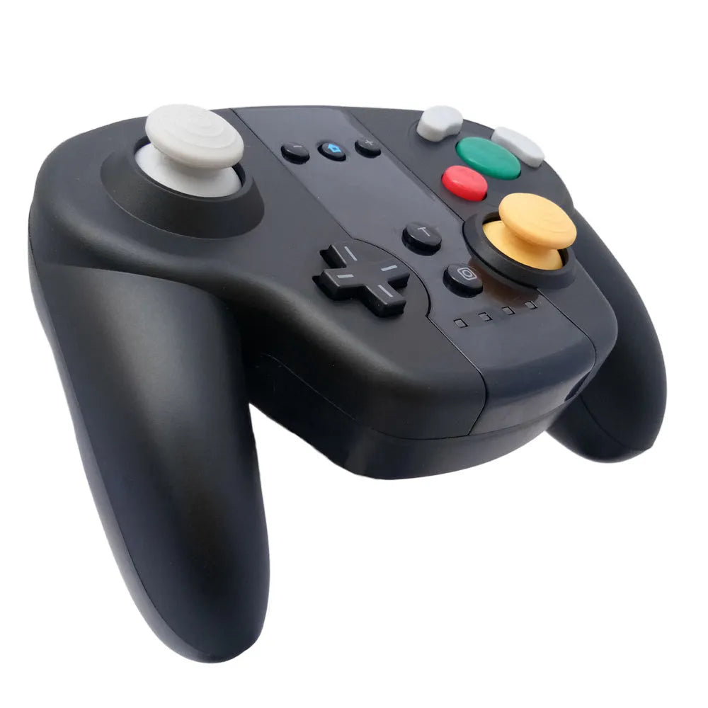 Black wireless gamepad controller for Nintendo Switch and PC with NFC and gyroscope functions