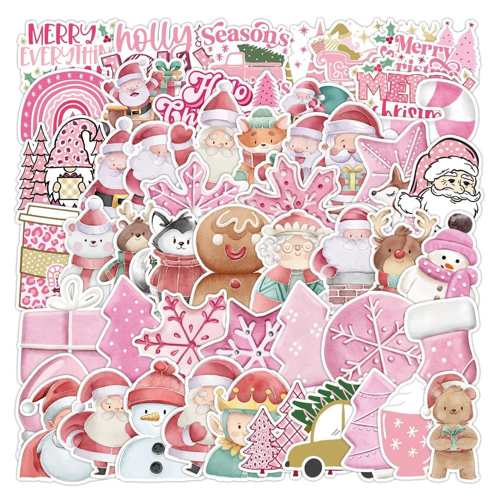 50 Christmas waterproof stickers for cars, phones, computers, guitars and notebooks