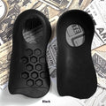 A pair of TPR varus correction insoles with arch support in black, white, and skin colour options.