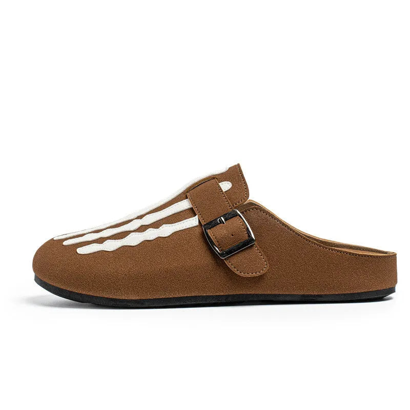 Men's low-top slip-on loafers in sand, black, or camel with embossed artificial leather upper and PVC sole, sizes 39-44.