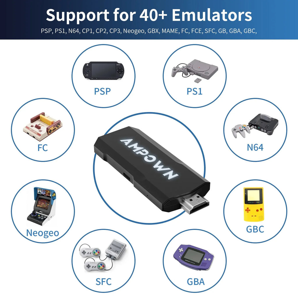 HD Home TV Game Console 4K wireless gaming device with handle and cables on e-sports style packaging