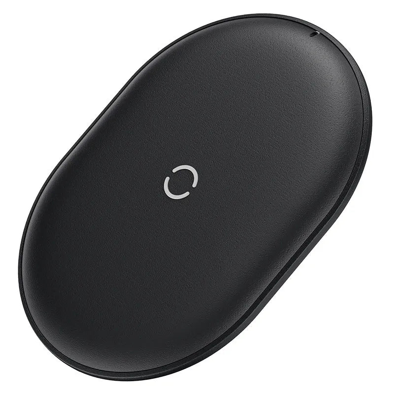 15W wireless charging pad with Type-C port and rough texture surface in black colour