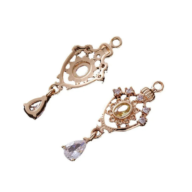 Small water drop pendant with zircon detailing in five colour options