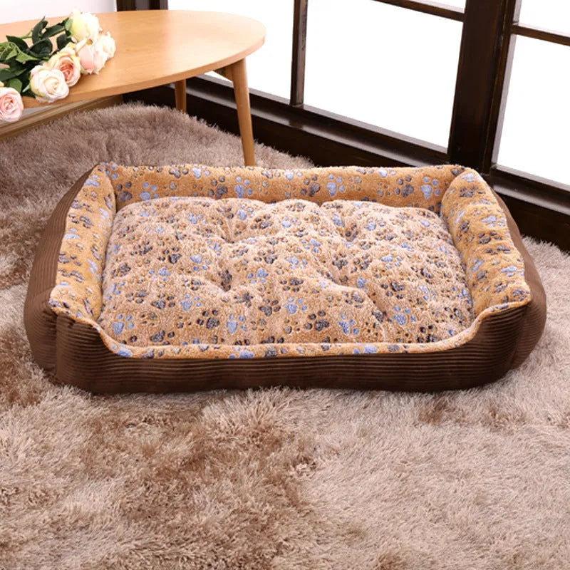 Plush pet dog bed with raised sides showing beige colour option and cushion construction