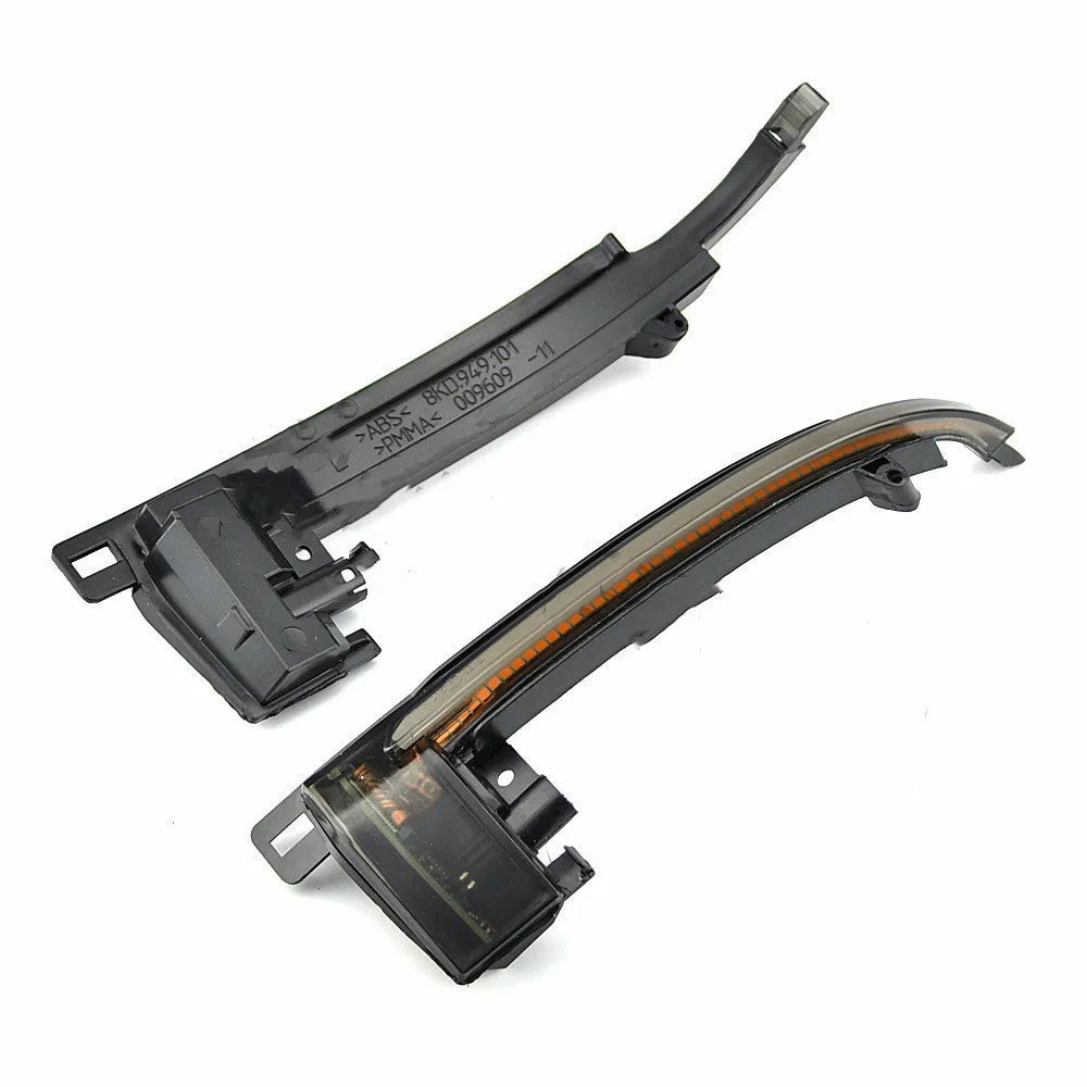 Audi B8 dynamic LED mirror turn signal indicator in black or white finish