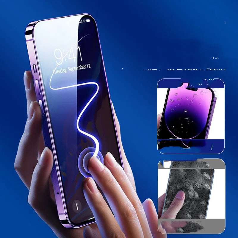Tempered glass privacy screen film for iPhone 12 13 14 with anti-peeping and anti-fingerprint features