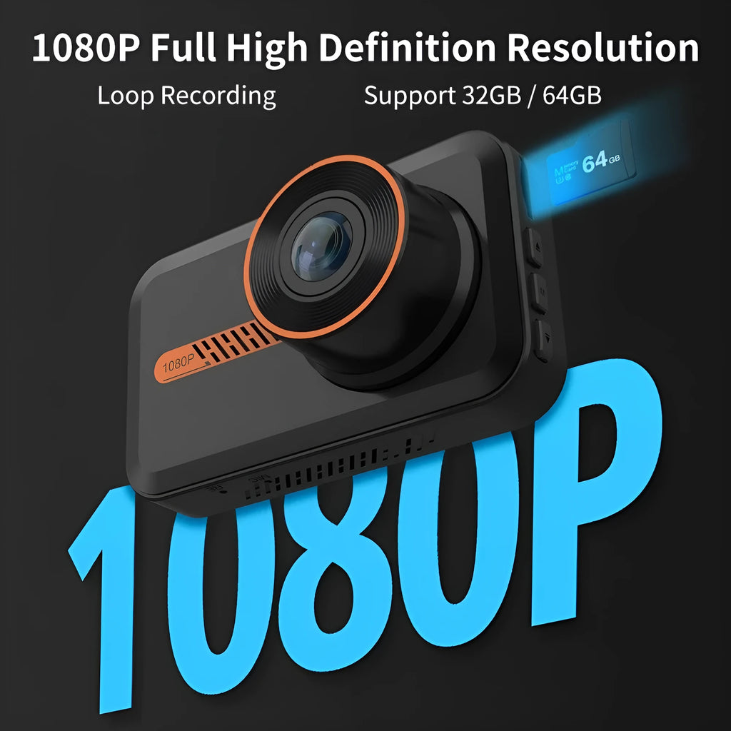 ThiEYE dual dash cam with front and rear cameras mounted on car windscreen